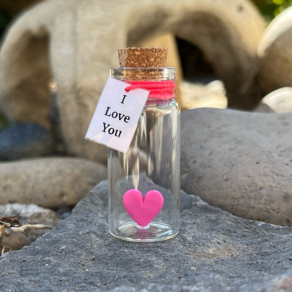 Pink Heart Message in a bottle Gift